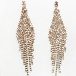 Silver dangler party wear earrings for women