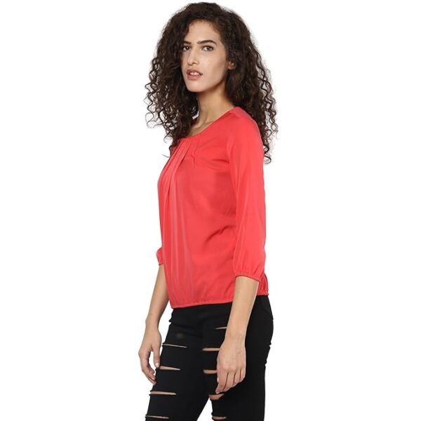 Coral Pink Women's Body Blouse Back