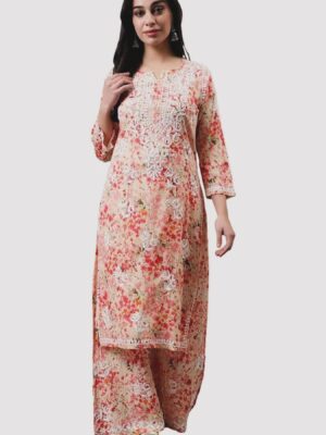 peach-lukhnavi-mulmul-chikenkari-kurta-set-for-women