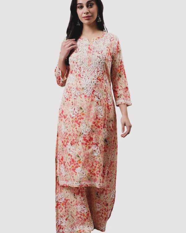 peach-lukhnavi-mulmul-chikenkari-kurta-set-for-women